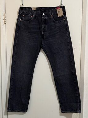 Levi's Men's 501 Original Fit Straight Leg Button Fly Jeans 34Wx30L Black NWT
